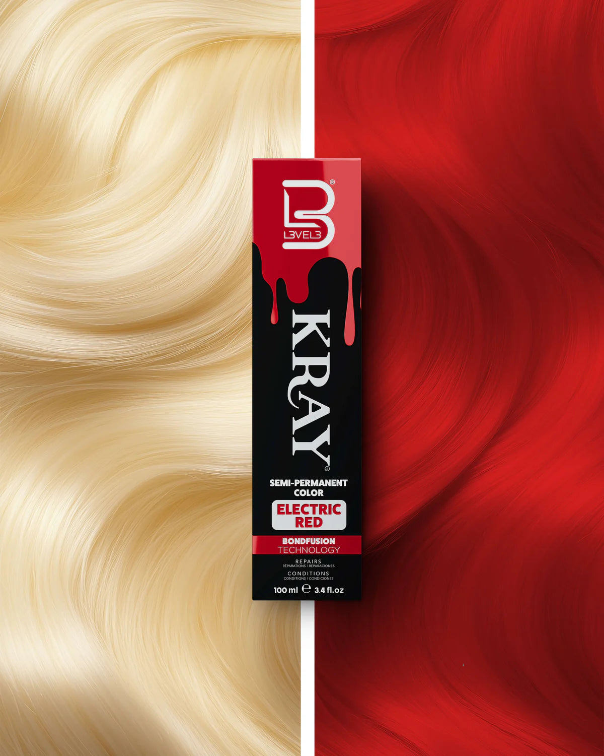 COULEUR SEMI-PERMANENTE ELECTRIC RED - LEVEL3 Le QG du Barbier