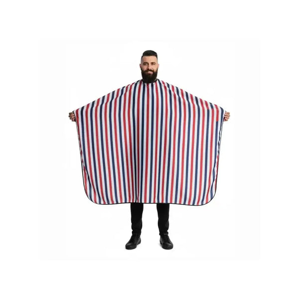 MAXI CAPE DE COIFFURE RAYE BLEU BLANC ROUGE - ACADEMY Le QG du Barbier