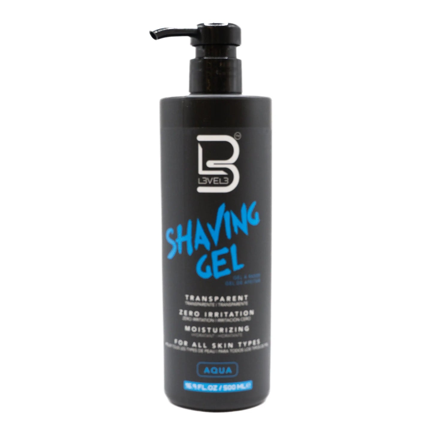 GEL DE RASAGE TRANSPARENT AQUA 500 ML - L3VEL3
