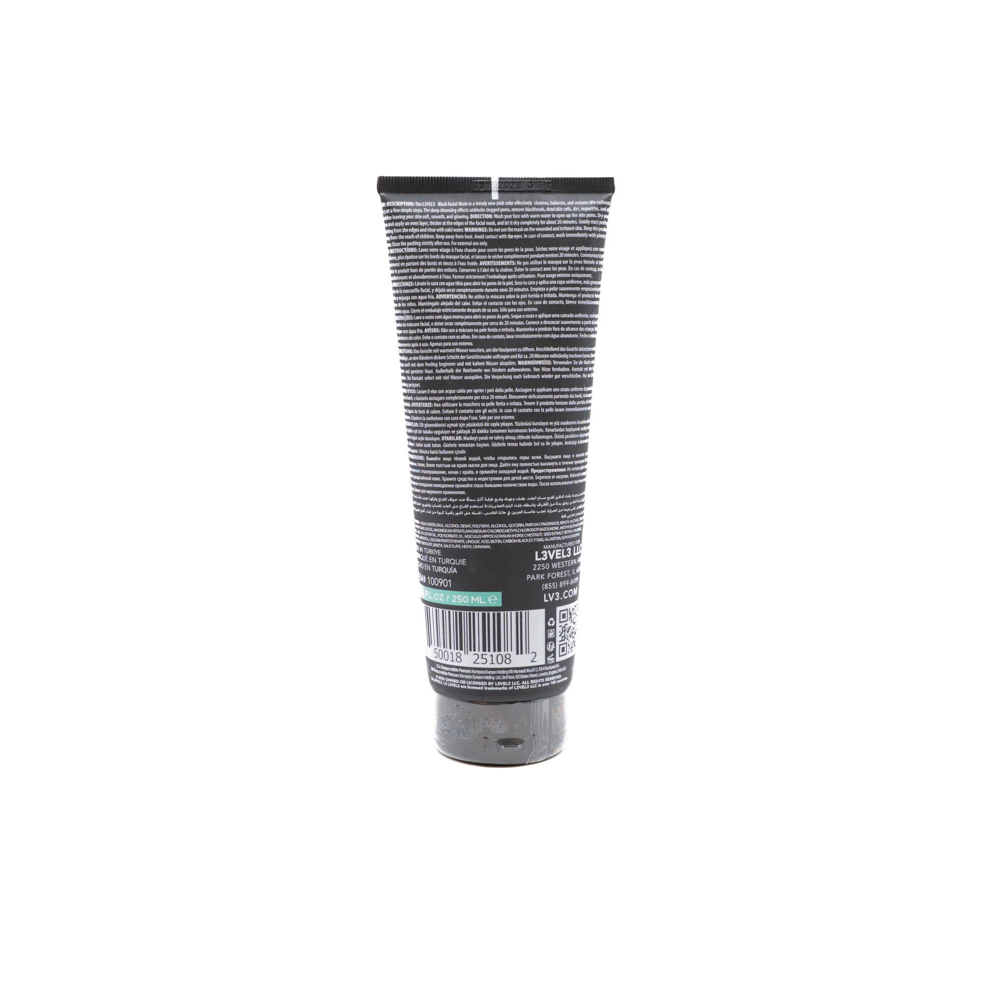 MAQUE VISAGE BLACK MASK 250 ML - LEVEL3 Le QG du Barbier