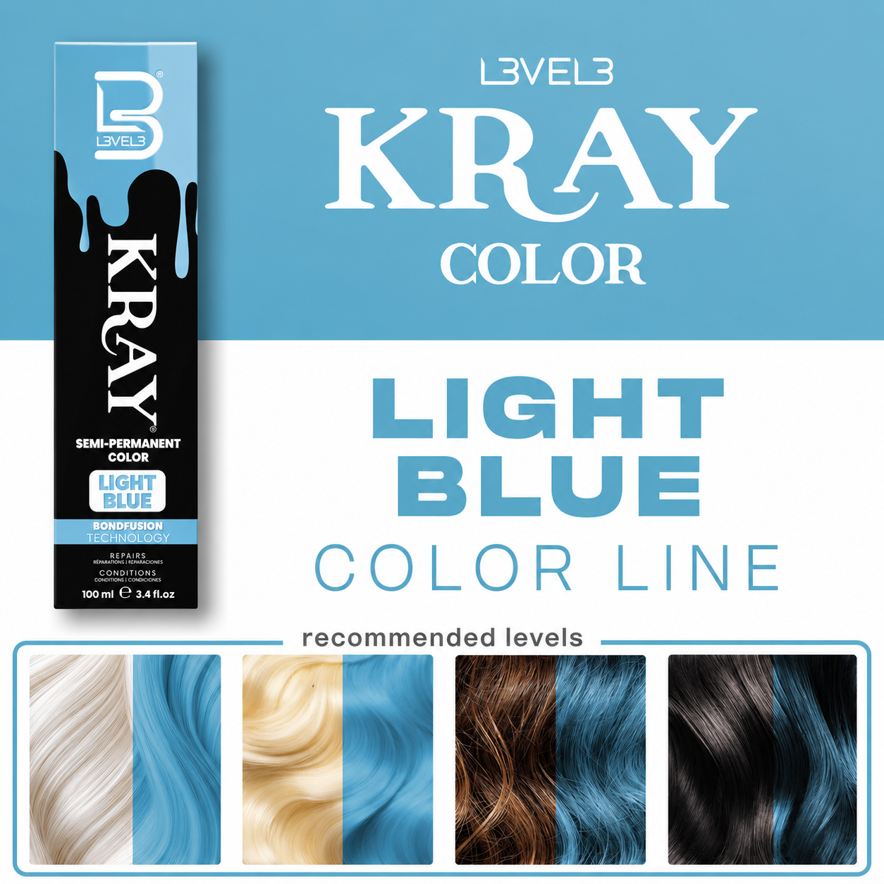 COULEUR SEMI PERMANENT BLUE - LEVEL3 Le QG du Barbier
