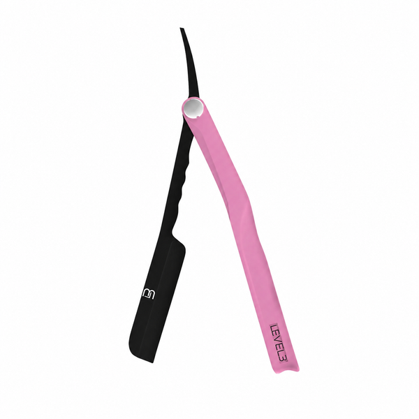 RASOIR MILLY BLADE NOIR/ROSE - LEVEL3 Le QG du Barbier