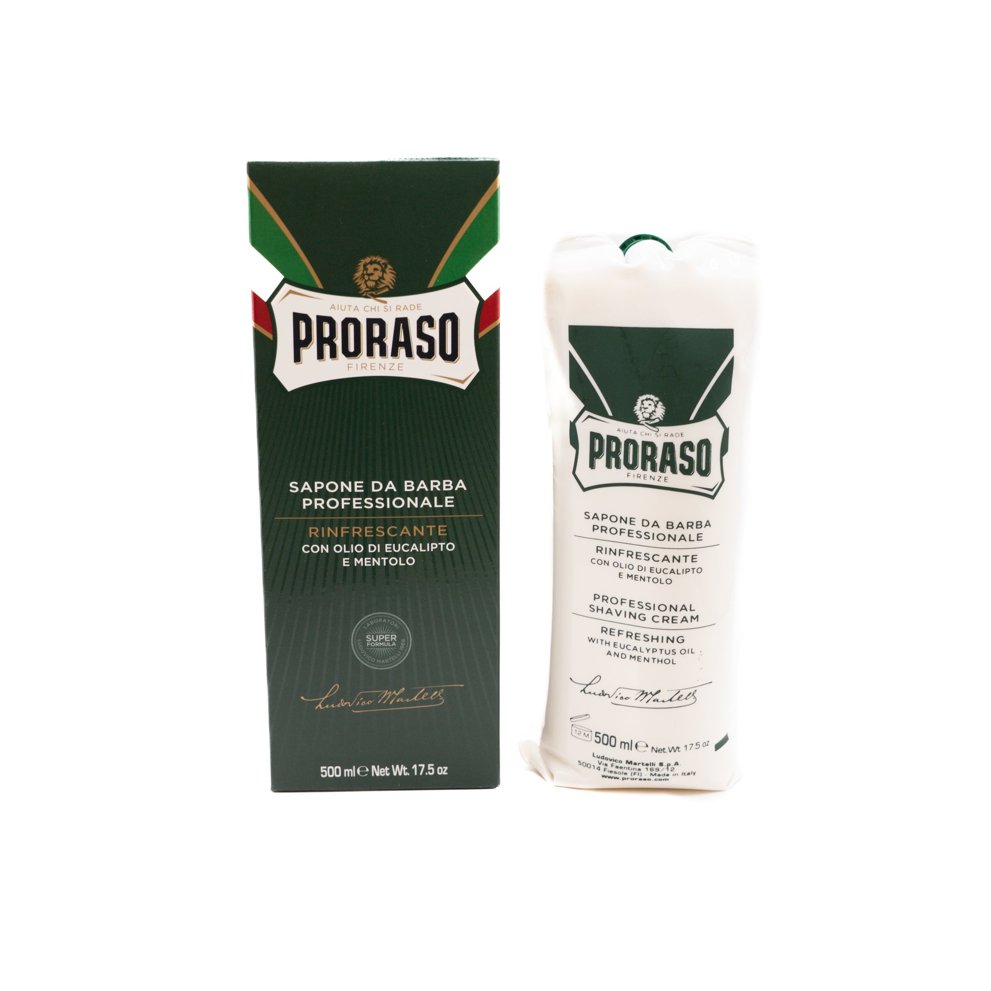 CREME DE RASAGE EN TUBE GREEN 500ML PRORASO