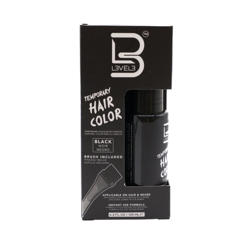 TEMPORARY HAIR ET BEARD COLOR BLACK 125ML - LEVEL3