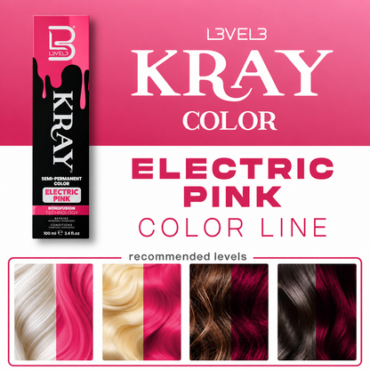 COULEUR SEMI PERMANENT ELECTRIC PINK - LEVEL3 Le QG du Barbier
