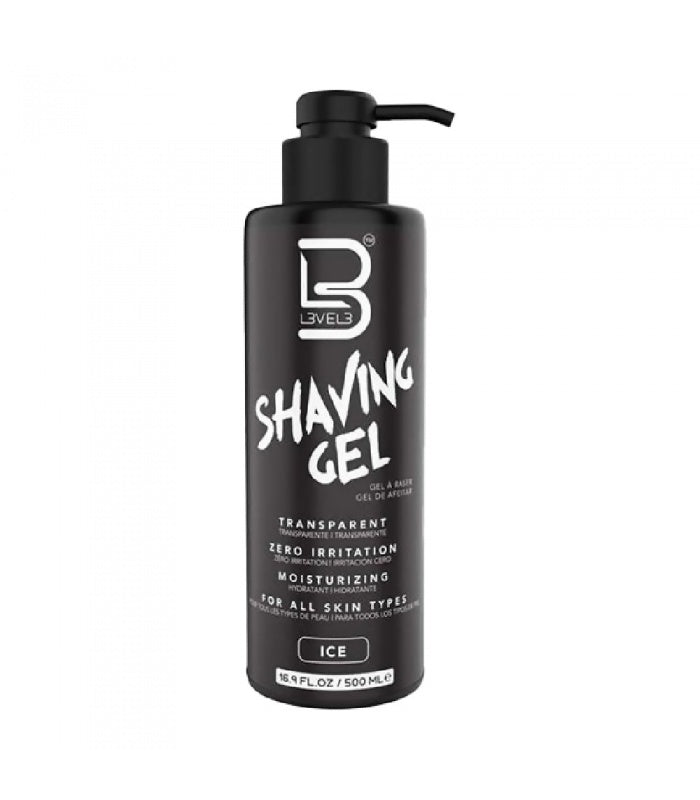 GEL DE RASAGE TRANSPARENT ICE 500 ML - L3VEL3 Le QG du Barbier