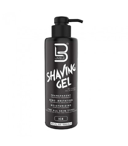 GEL DE RASAGE TRANSPARENT ICE 500 ML - L3VEL3 Le QG du Barbier