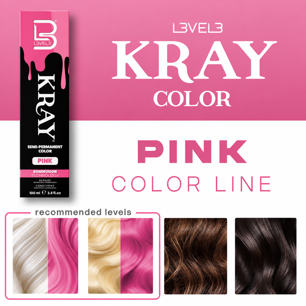 COULEUR SEMI PERMANENT PINK - LEVEL3 Le QG du Barbier
